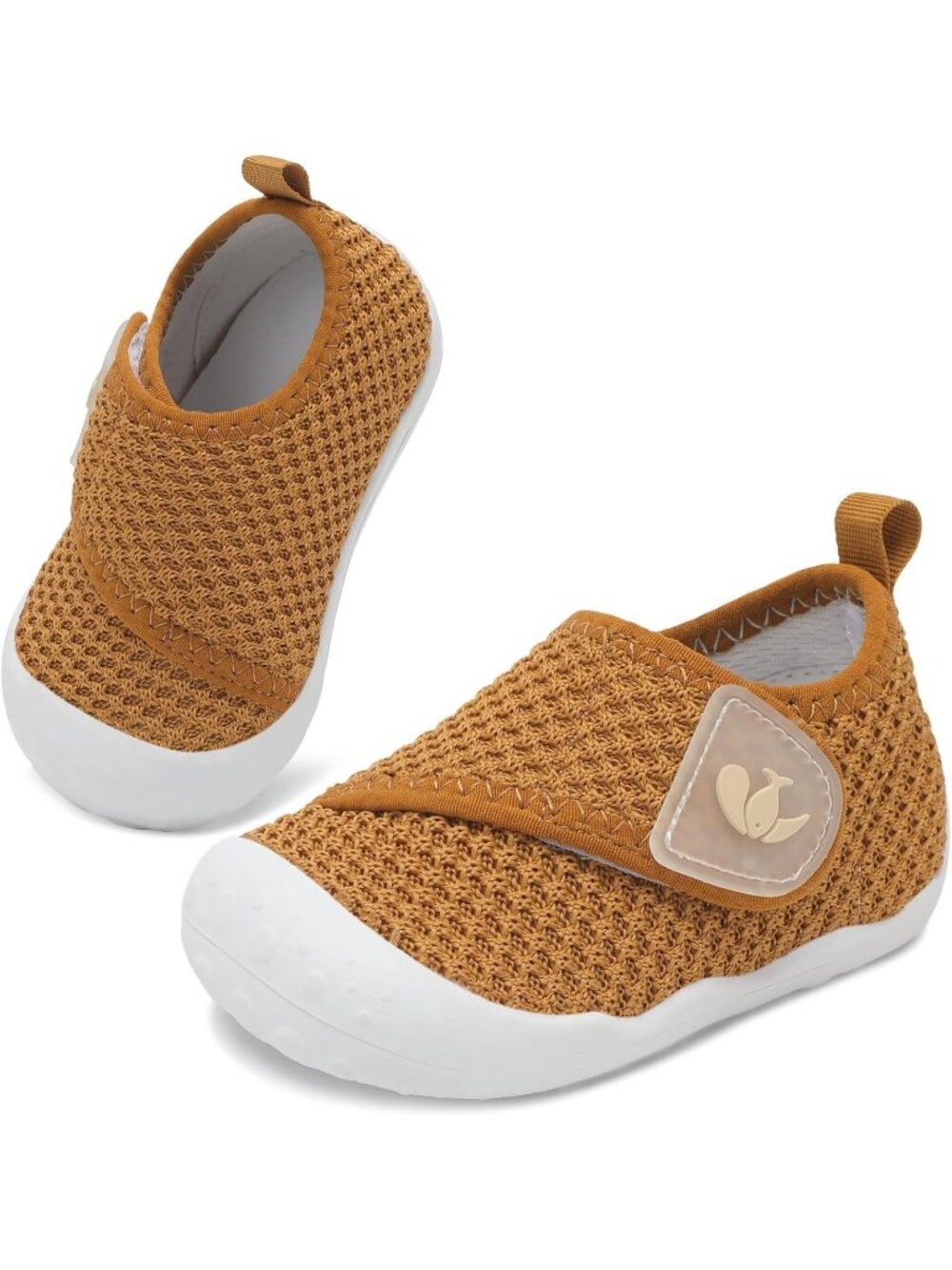 Baby Brown Knit Walking Shoes Wide Shoes Infant Newborn Crib Barefoot Sneakers